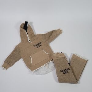 Rockstar Dist. Tan Hoodie and Pants Set